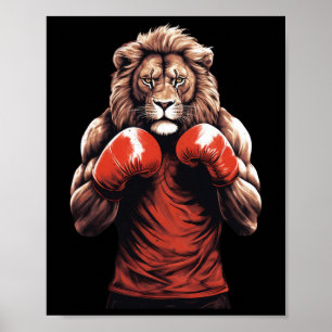 Lion Boxer Boxing Mixed Martial Arts Kickboxing Poster