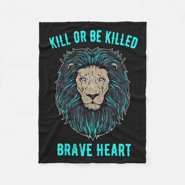 Lion Brave Heart Fleece Blanket (Front)