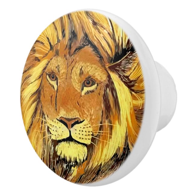 Lion Ceramic Knob (Right)