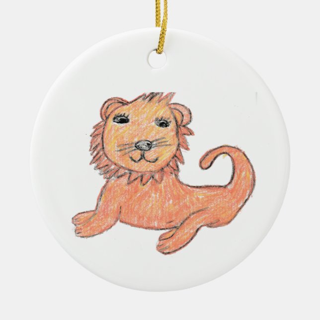 Lion Ceramic Ornament (Front)
