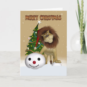 Lion Christmas Card - Merry Christmas Lion