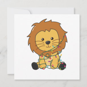 Lion Christmas Snow Winter Animals Lions Invitation