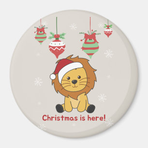 Lion Christmas Snow Winter Animals Lions Magnet
