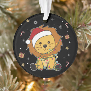 Lion Christmas Snow Winter Animals Lions Ornament