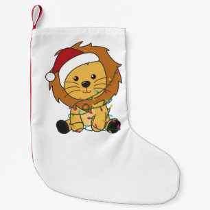 Lion Christmas Snow Winter Animals Lions Small Christmas Stocking