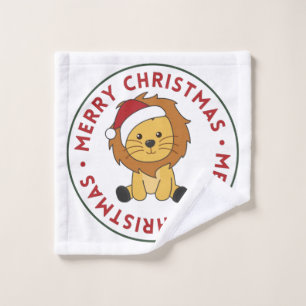Lion Christmas Snow Winter Animals Lions Wash Clot Wash Cloth