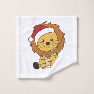 Lion Christmas Snow Winter Animals Lions Wash Cloth