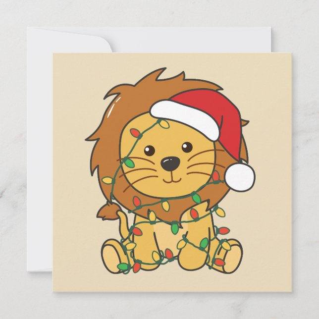 Lion Christmas Winter Animals Holiday Lions (Front)