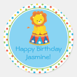 Lion   Circus Theme   Personalized Classic Round Sticker
