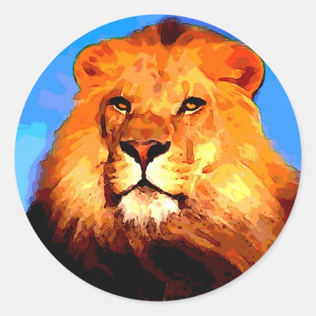 Lion Classic Round Sticker (Front)