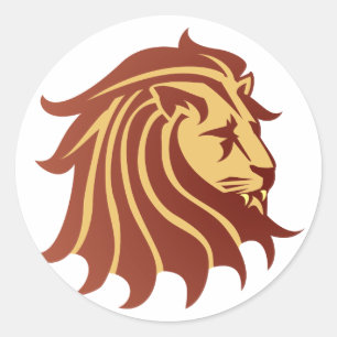 lion classic round sticker