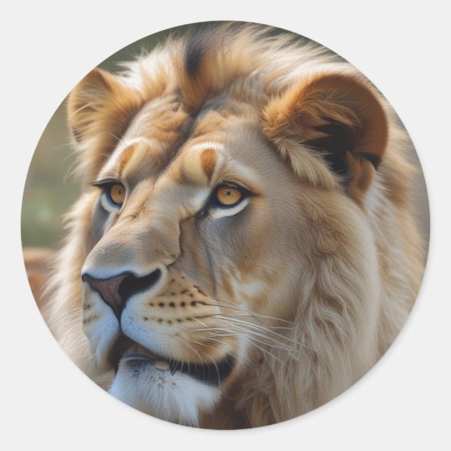 Lion Classic Round Sticker (Front)