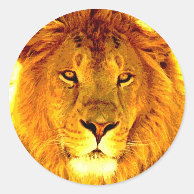 Lion Classic Round Sticker (Front)
