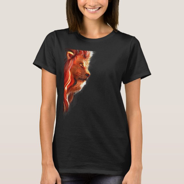 Lion Claw Strong Eyes Warrior Hunter Big Cat Angel T-Shirt (Front)