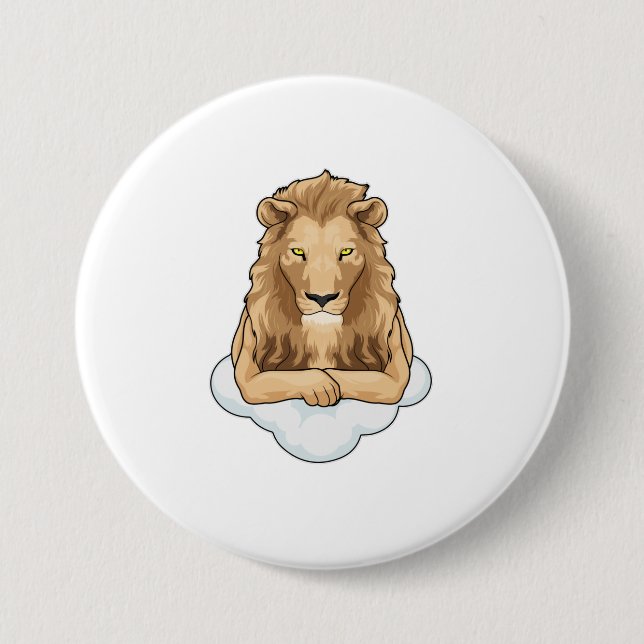 Lion Clouds 3 Inch Round Button (Front)