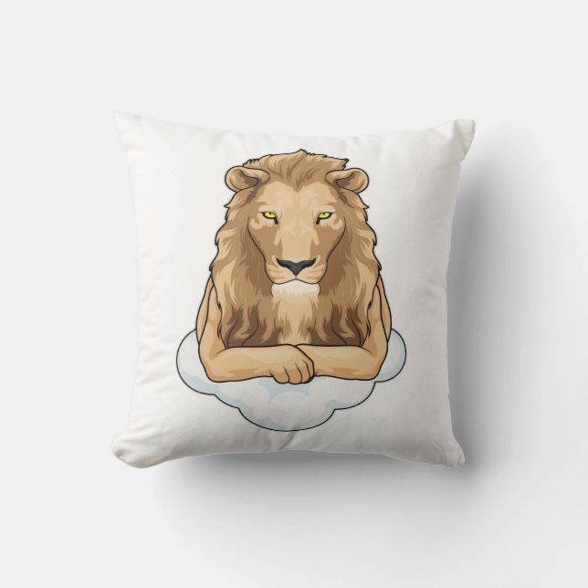 Lion Clouds Throw Pillow (Front)