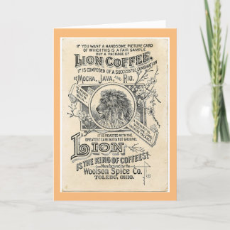 Lion Coffee Vintage Ad Greeting Card