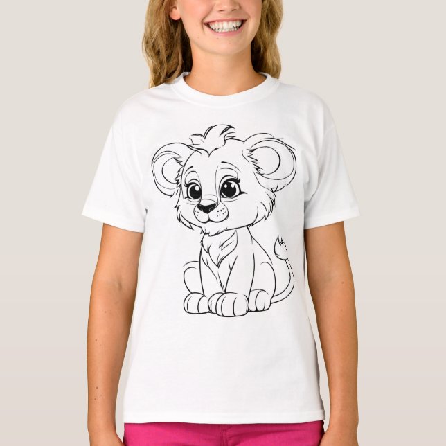 Lion color it yourself  T-Shirt (Front)