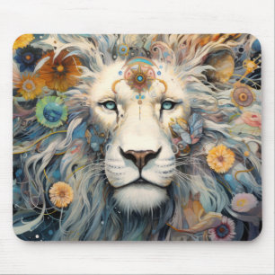 Lion Colourful Animal Enchanting Abstract Mouse Pad