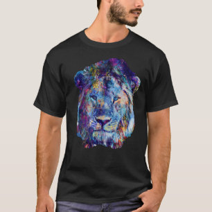 Lion  Colourful Lion Face abstract Painting Lion T-Shirt