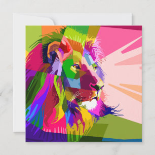 Lion Colourful Prismatic Pop Art Design-62501