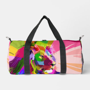 Lion Colourful Prismatic Pop Art Design-62501 Duffle Bag