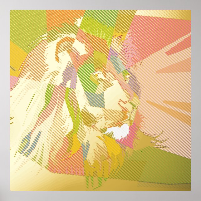 Lion Colourful Prismatic Pop Art Design-62501 Foil Prints (Front)