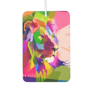 Lion Colourful Prismatic Pop Art Design Air Freshener