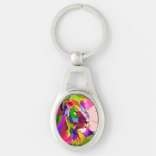Lion Colourful Prismatic Pop Art Design Keychain