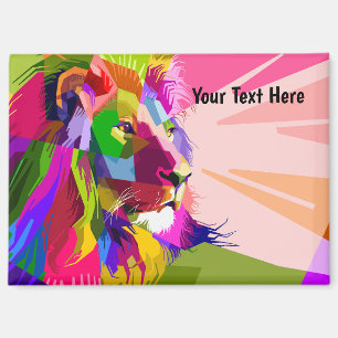 Lion Colourful Prismatic Pop Art Design Magnet
