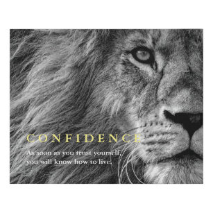 Lion Confidence Quote Inspirational Faux Canvas Print