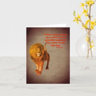 Lion Confucius Attitude Quote Inspirational Note Card