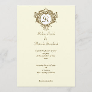 Lion Crest with Monogram Invitation