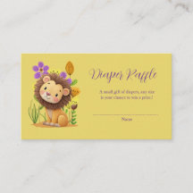Lion Cub Baby Shower Diaper Raffle Tickets