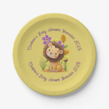Lion Cub Baby Shower Paper Plates