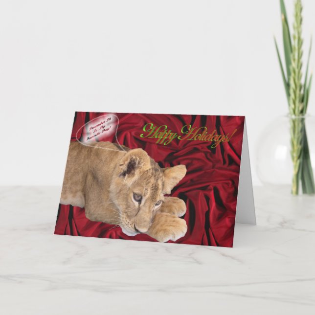 Lion Cub Christmas Card (Front)