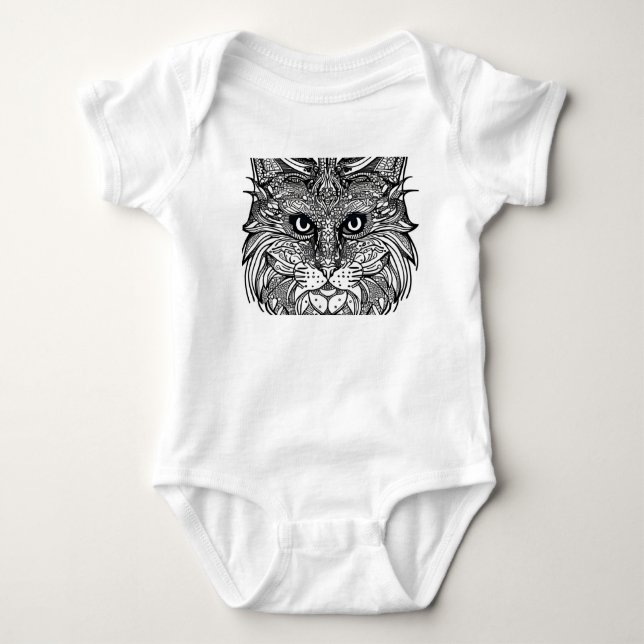 Lion Cub Face Baby Bodysuit (Front)