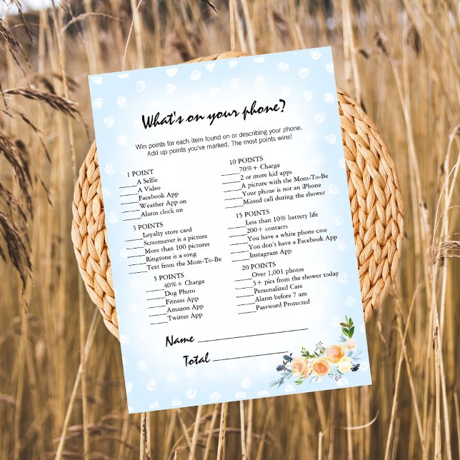 Lion Cub Floral Blue What's On Your Phone Game Program (Creator Uploaded)