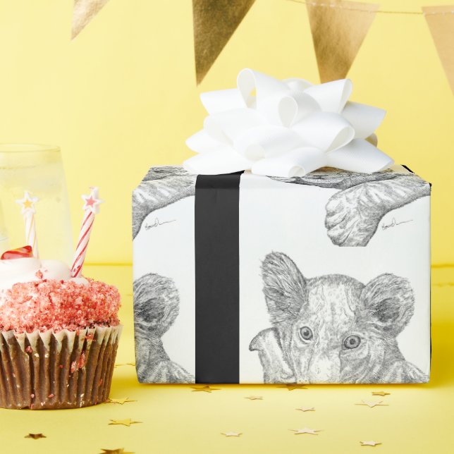 Lion Cub Pen and Ink Wrapping Paper (Birthday Party)