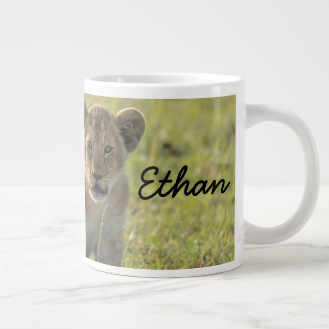 Lion Cub Personalize Name Seriously Large Coffee Mug (Right)