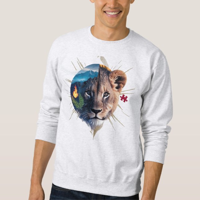 Lion Cub Split-Face Basic Sweatshirt - Element Dua (Front)