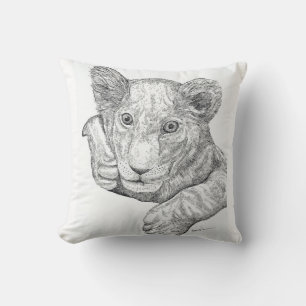 Lion Cub Throw Pillow