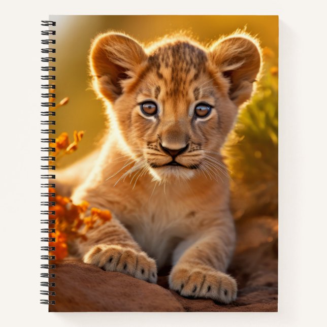 Lion Cub Wild Animal Tranquil Peaceful  Notebook (Front)