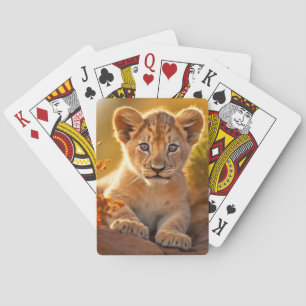 Lion Cub Wild Animal Tranquil Peaceful Playing Cards