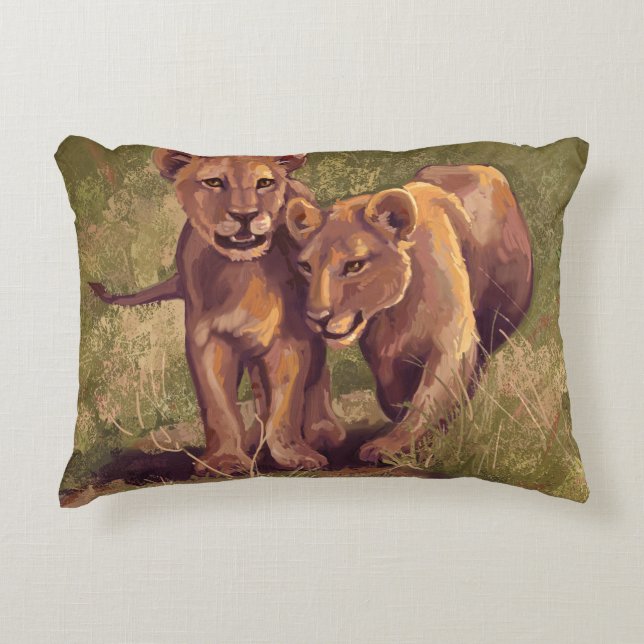 Lion Cubs Accent Pillow (Front)