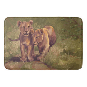 Lion Cubs Art Bath Mat