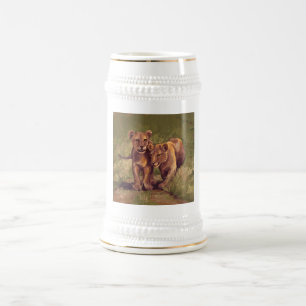 Lion Cubs Beer Stein