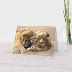 Lion cubs best friends card