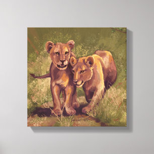Lion Cubs Canvas Print