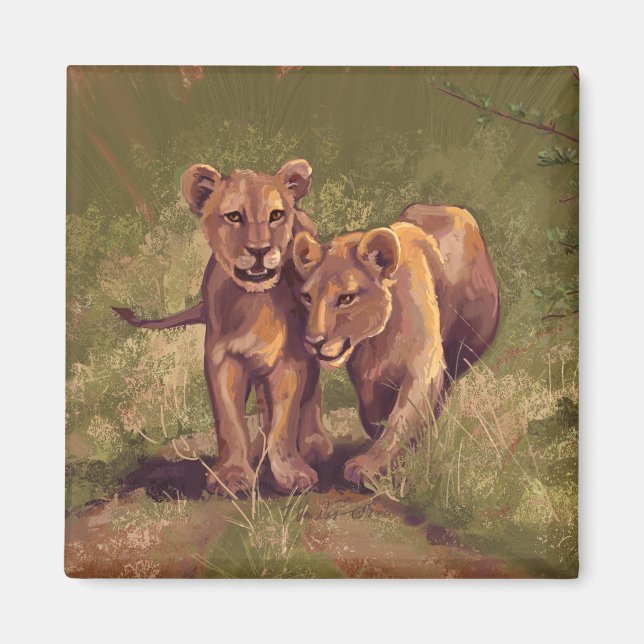 Lion Cubs Magnet (Front)